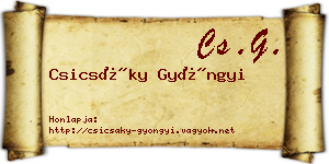 Csicsáky Gyöngyi névjegykártya